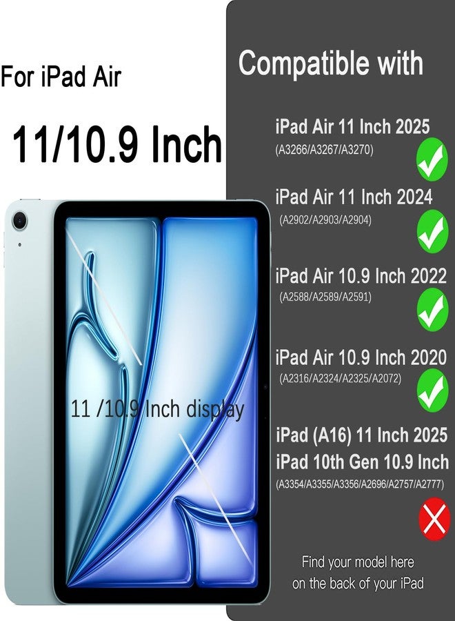 Akkerds جراب Akkerds متوافق مع iPad Air مقاس 11 بوصة من الجيل السابع/السادس (M3/M2) 2025/2024، وجراب iPad Air من الجيل الخامس/الرابع مقاس 10.9 بوصة 2022/2020 مع حامل قلم [تشغيل/إيقاف تلقائي]، رمادي - Image 2